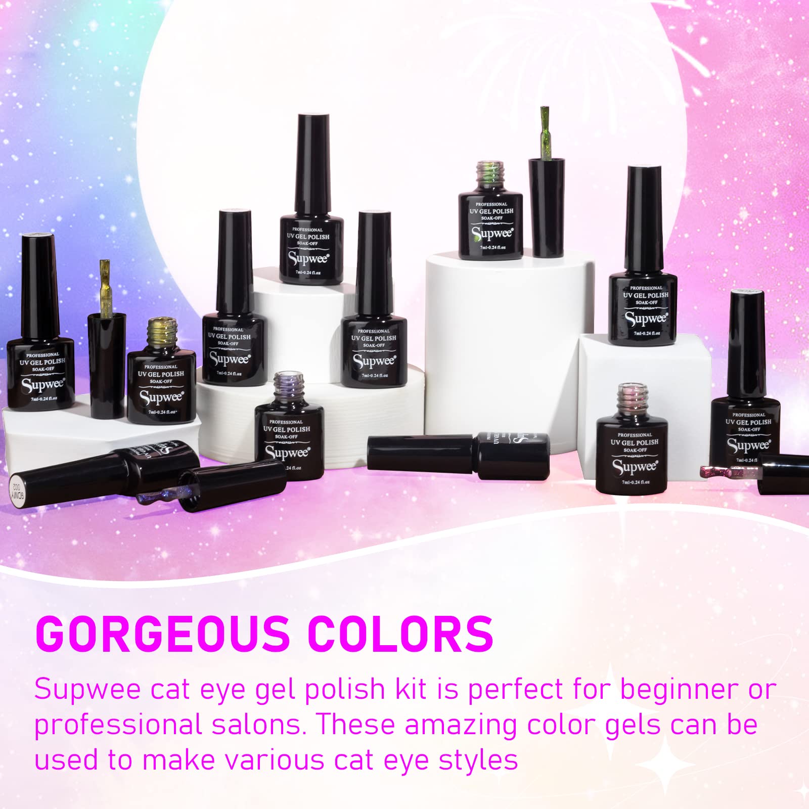 SUPWEE Palette teintes Cat Eye présente 12 couleurs pour varier les looks.