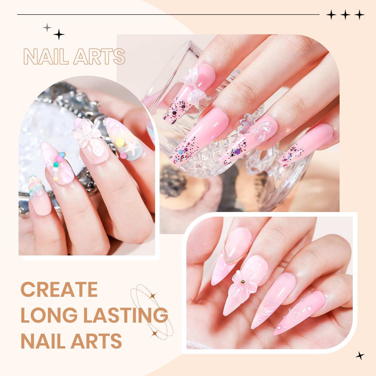 Poudre chrome or SUPWEE pour un effet chic et lumineux.