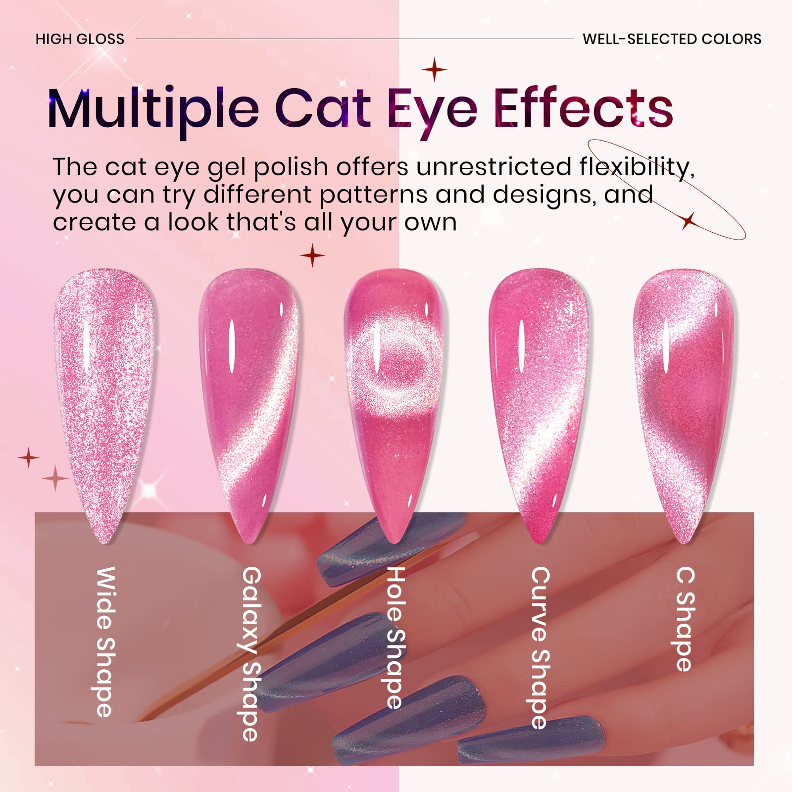 SUPWEE aimant magnétique néon oeil-de-chat pour créer des motifs.
