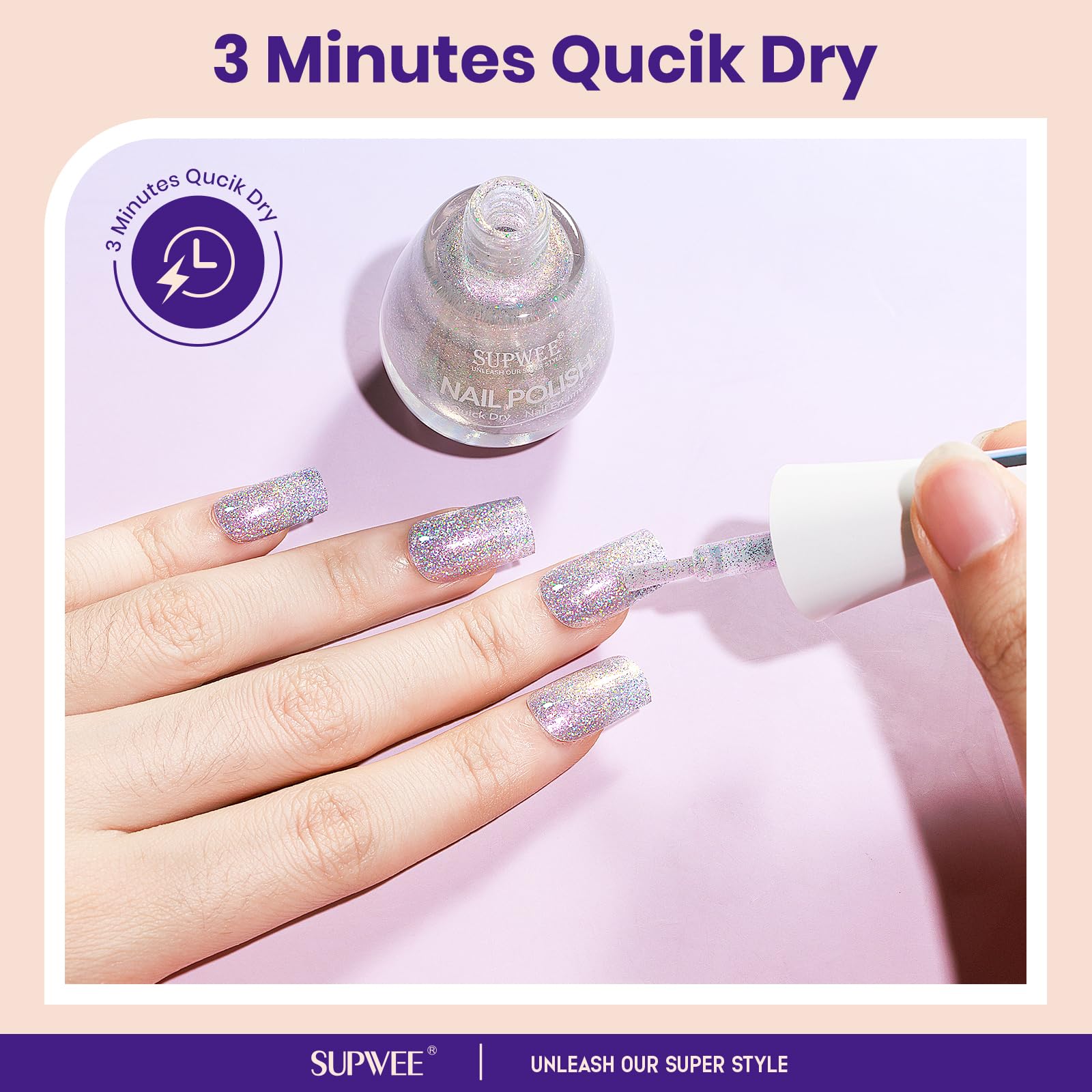 SUPWEE Vernis base huile, tenue longue et résistance accrue.