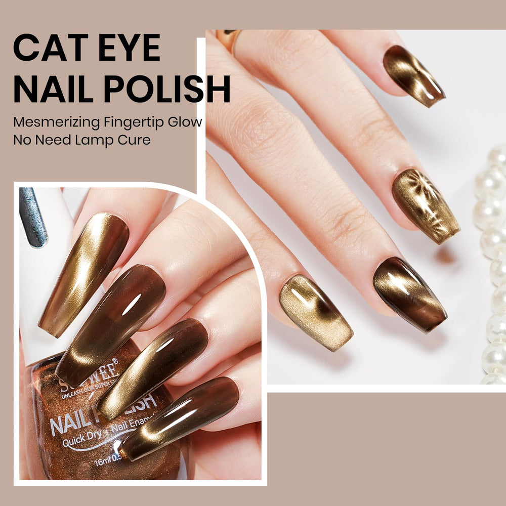 Vernis SUPWEE brun cat-eye usage quotidien pour bureau et sorties