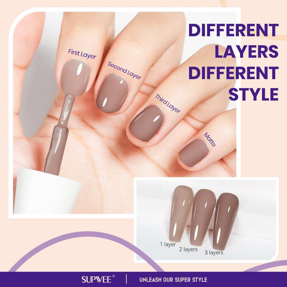 SUPWEE vernis brun, finition brillante qui capte la lumière