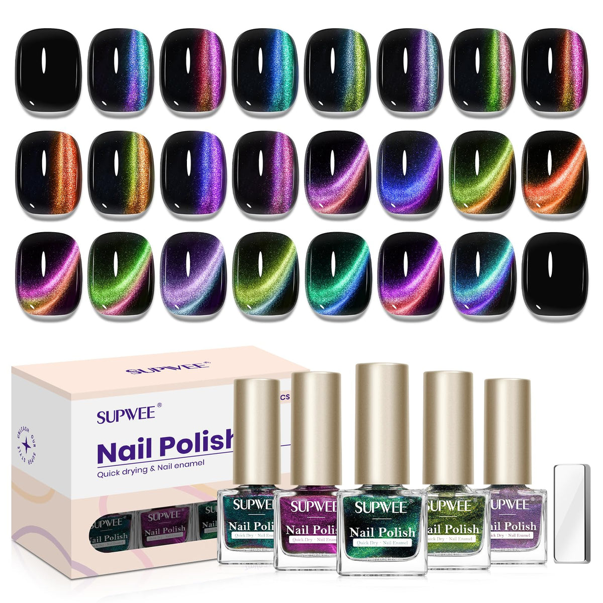 SUPWEE Cat Eye – 12 couleurs pour un effet captivant sans lampe