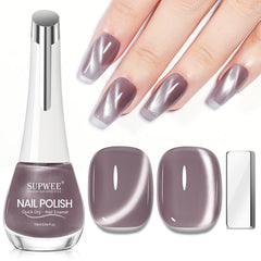 SUPWEE vernis œil-de-chat magnétique-gris-violet, effet profond durable.
