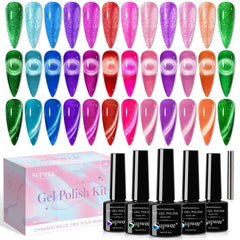 SUPWEE vernis néon oeil-de-chat, bouteille colorée pour effets lumineux.