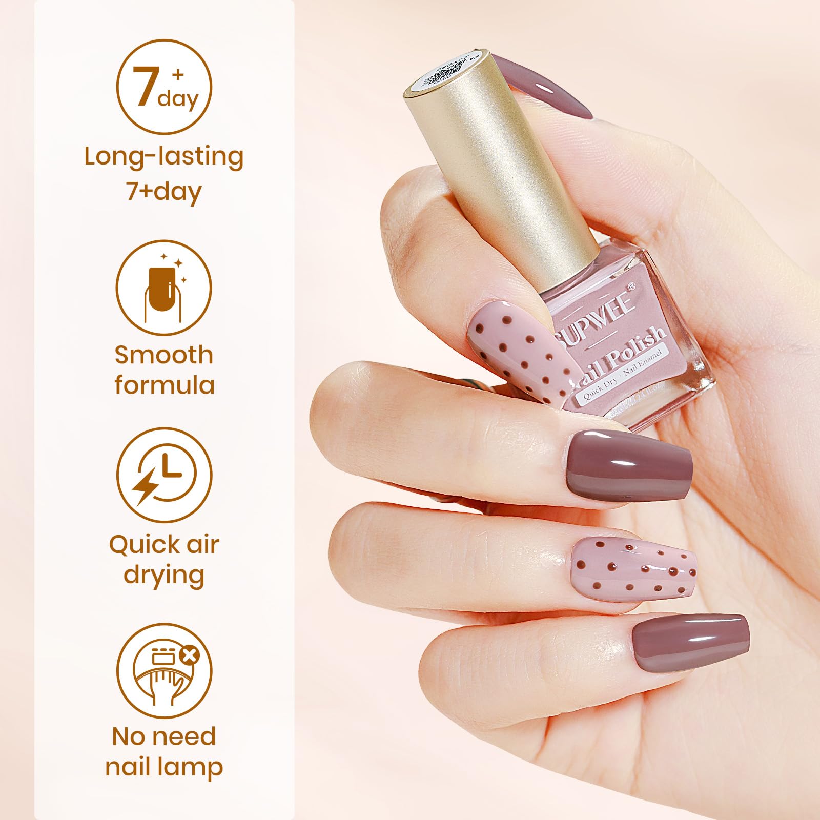 Couverture homogène avec le vernis SUPWEE à chaque couche.