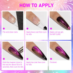 SUPWEE Vernis Cat Eye effet ciel etoilé changeant selon la lumière.