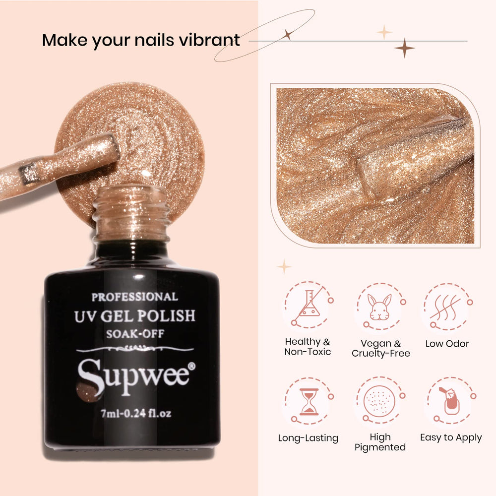 SUPWEE vernis gel œil de chat lavande douce — application fluide et teinte apaisante