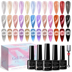 SUPWEE vernis gel œil de chat rose 9D — effet profond et durable sur les ongles