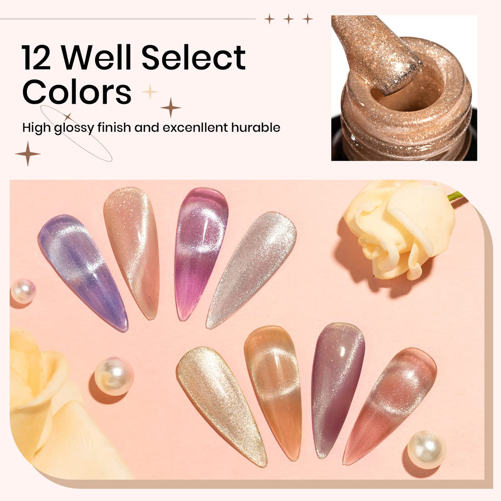 SUPWEE vernis gel œil de chat arc-en-ciel — reflets changeants selon l’angle
