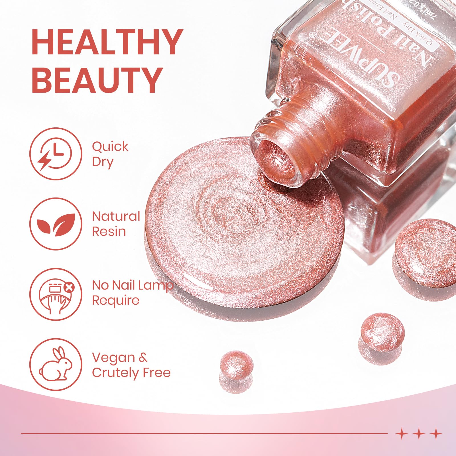 Vernis SUPWEE longue tenue jusqu’à 7 jours avec application adaptée.