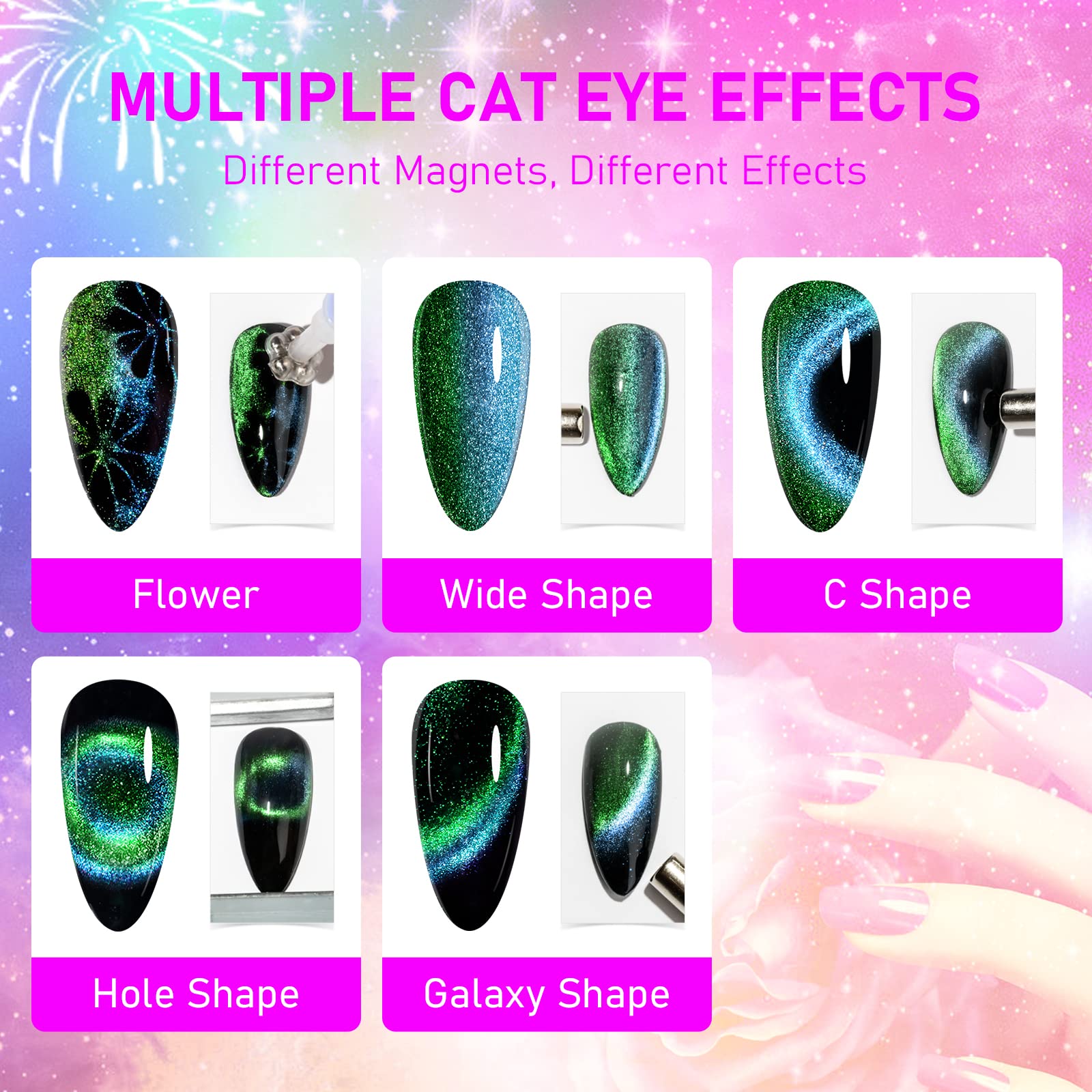 SUPWEE Vernis noir base assure une application solide pour Cat Eye.