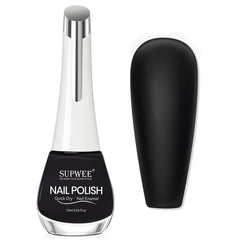 SUPWEE vernis noir, effet mat et séchage rapide pour un look élégant.