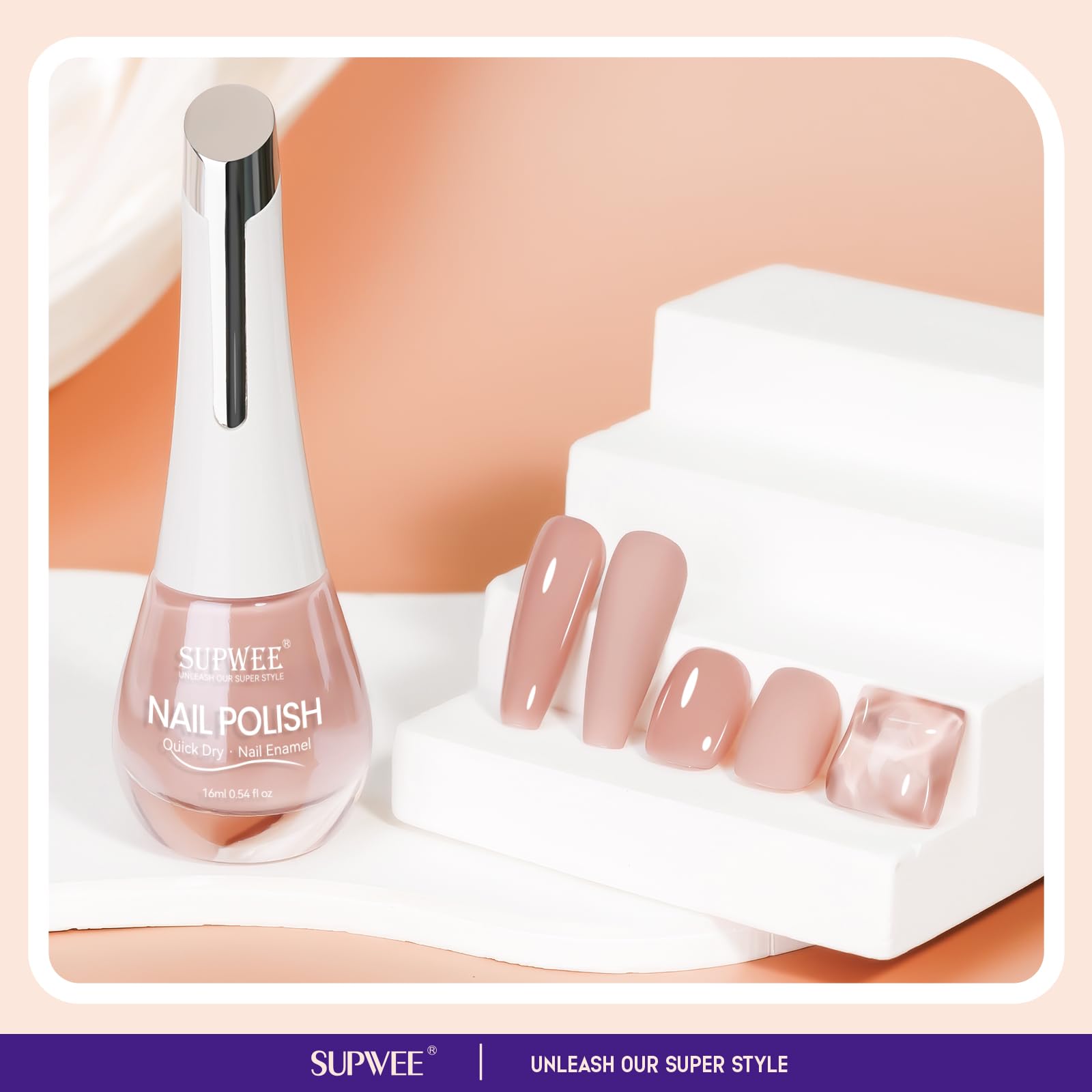 SUPWEE Vernis Nude – salon à domicile grâce au séchage rapide.