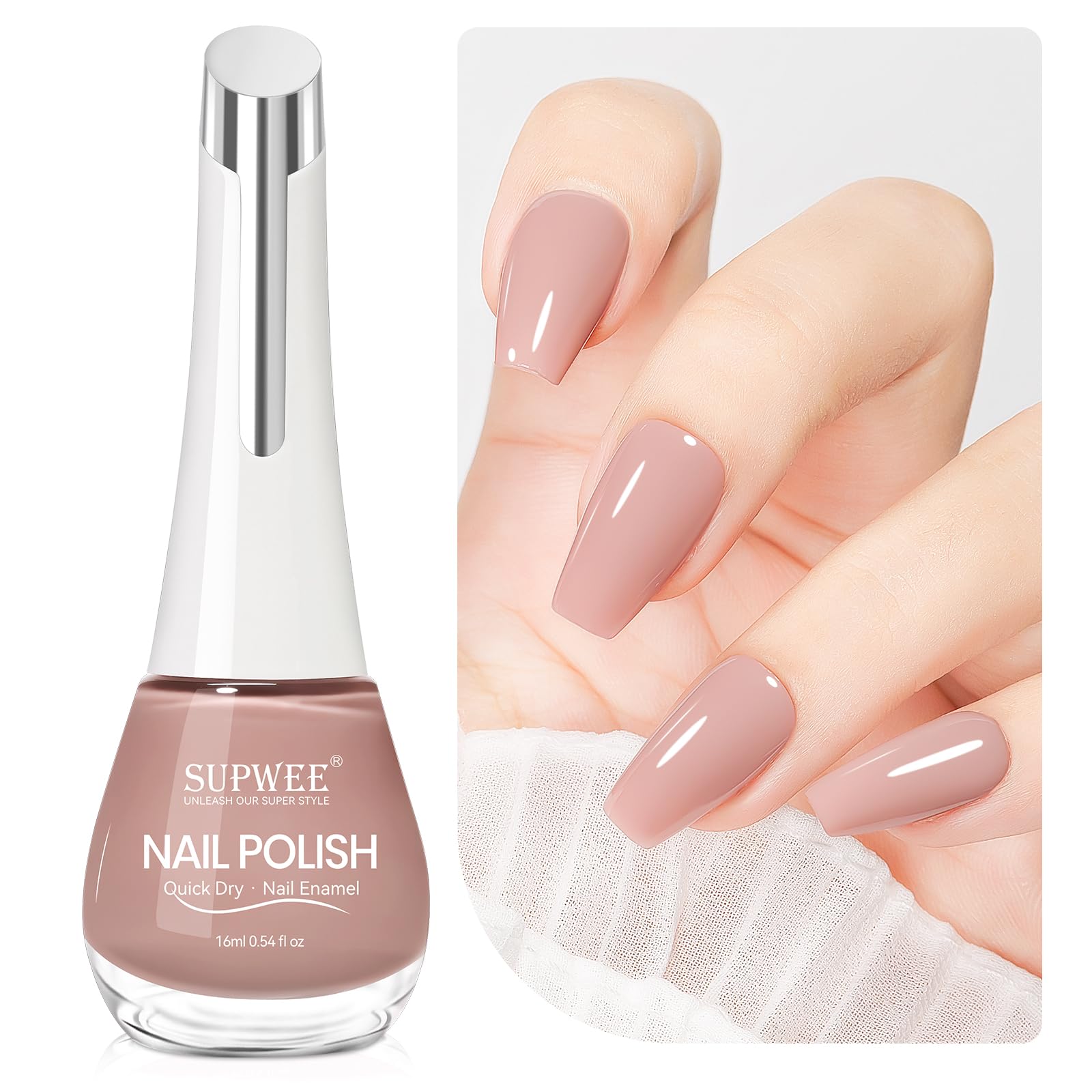 SUPWEE Vernis Nude – séchage rapide, prêt en quelques minutes.
