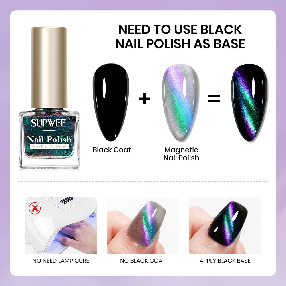 Vernis œil-de-chat arc-en-ciel SUPWEE offre une brillance multicolore