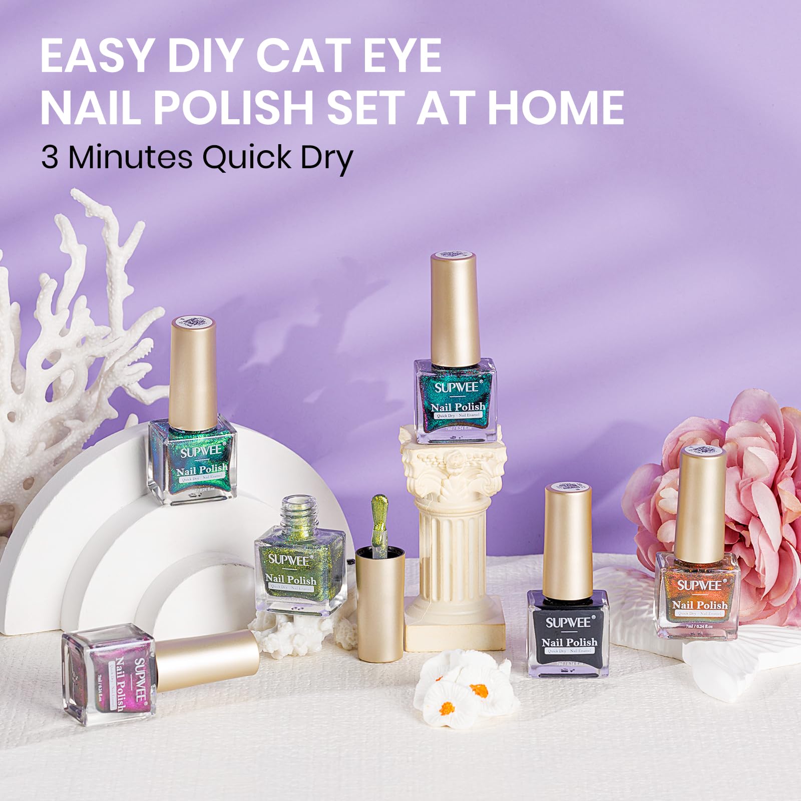 Vernis holographique œil de chat SUPWEE pour un fini miroir