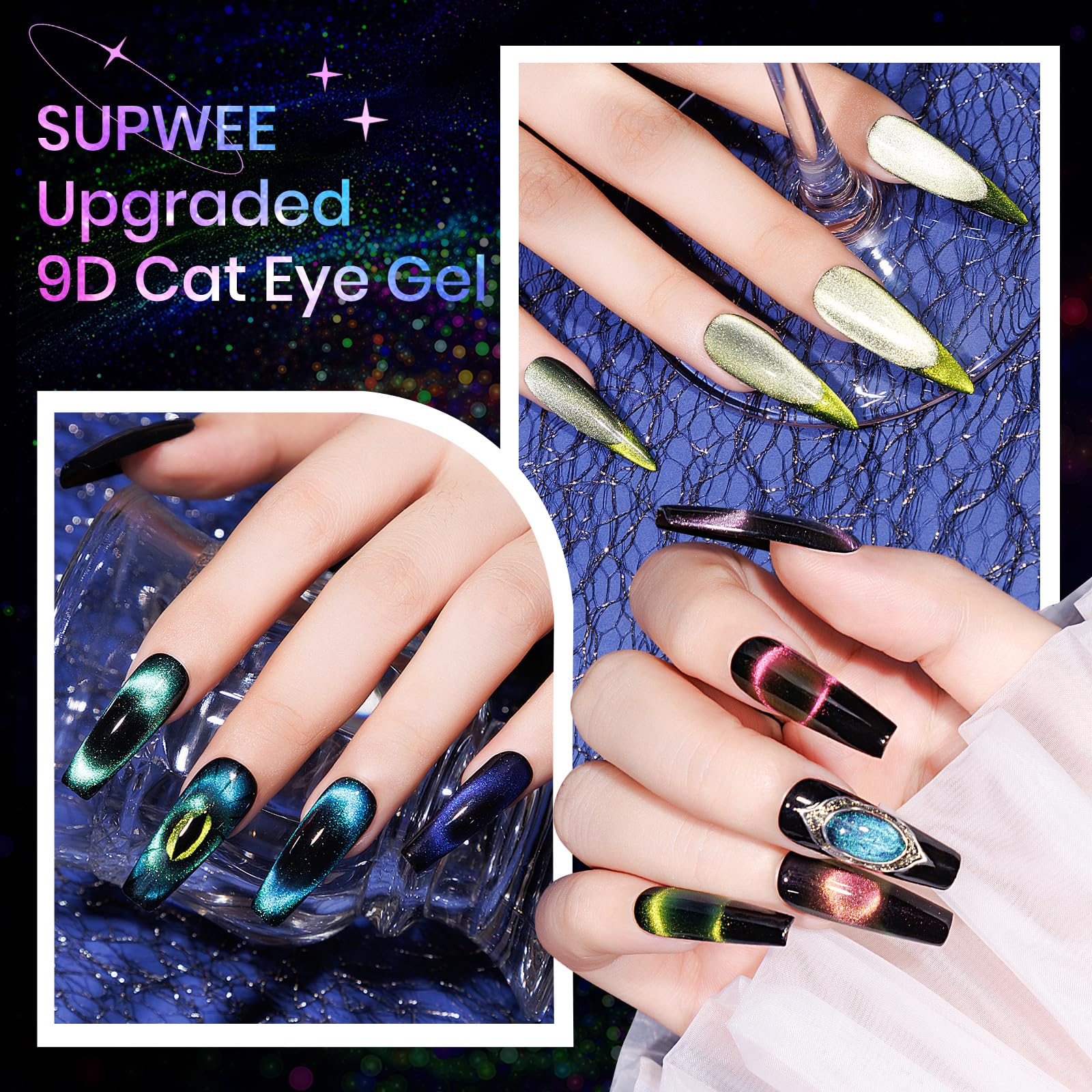 SUPWEE vernis œil-de-chat couleur 07, look élégant.