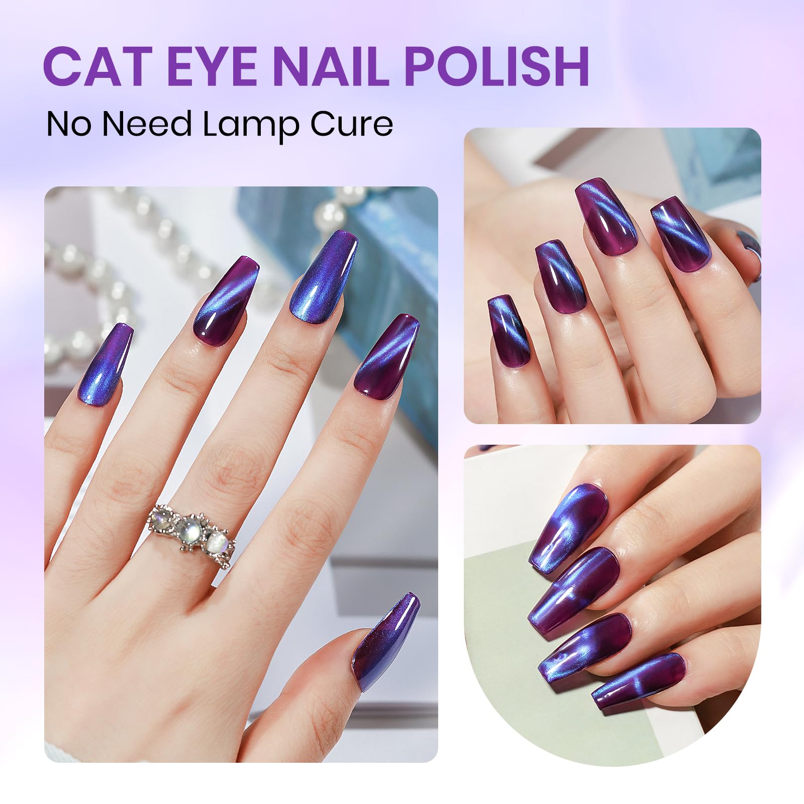 SUPWEE œil-de-chat violet : séchage à l’air rapide sans lampe.