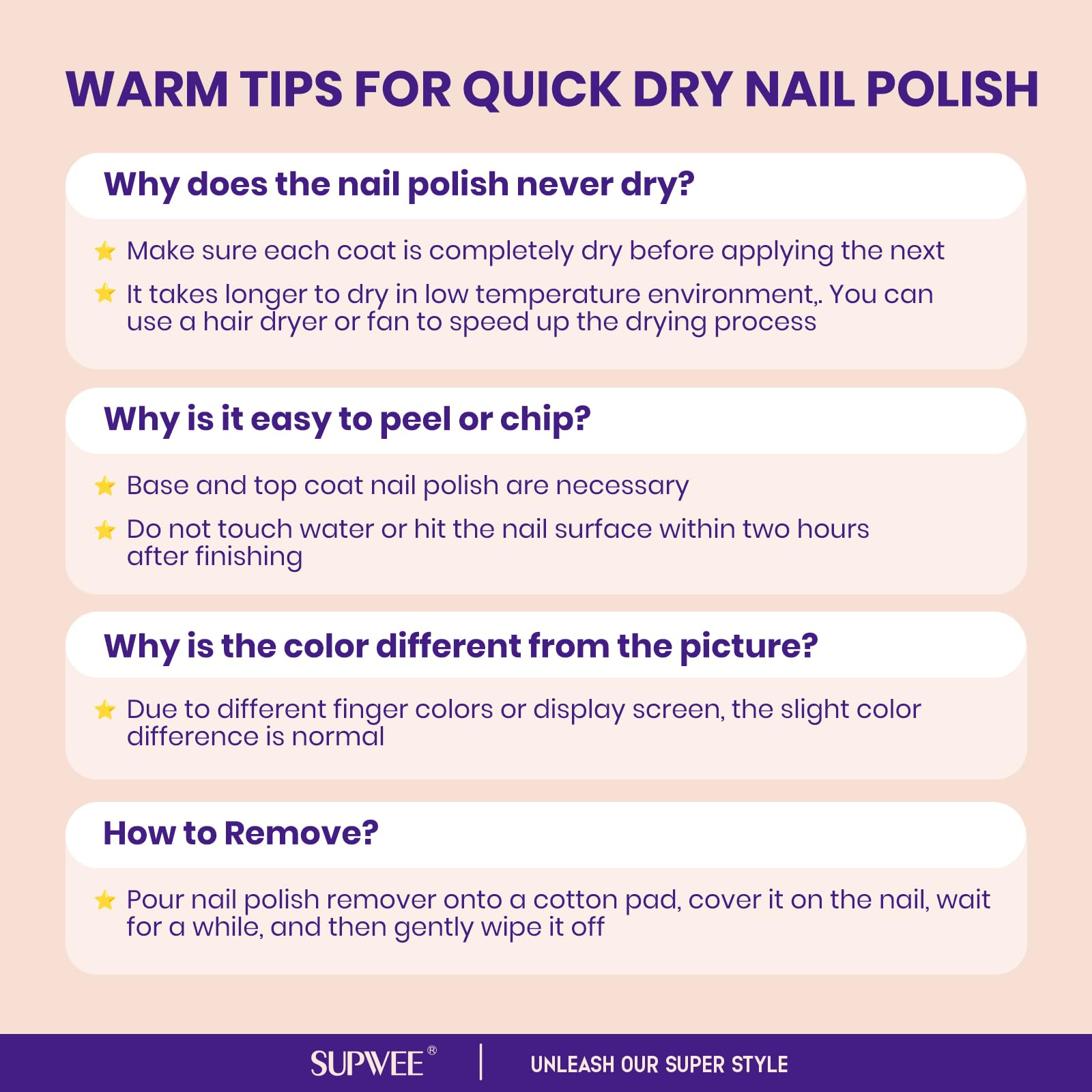 SUPWEE Vernis ongles holographique, effet perle pour un look élégant.