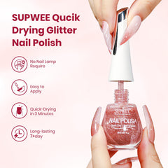 Vernis SUPWEE pailleté: reflets irisés qui captent la lumière sur chaque angle.