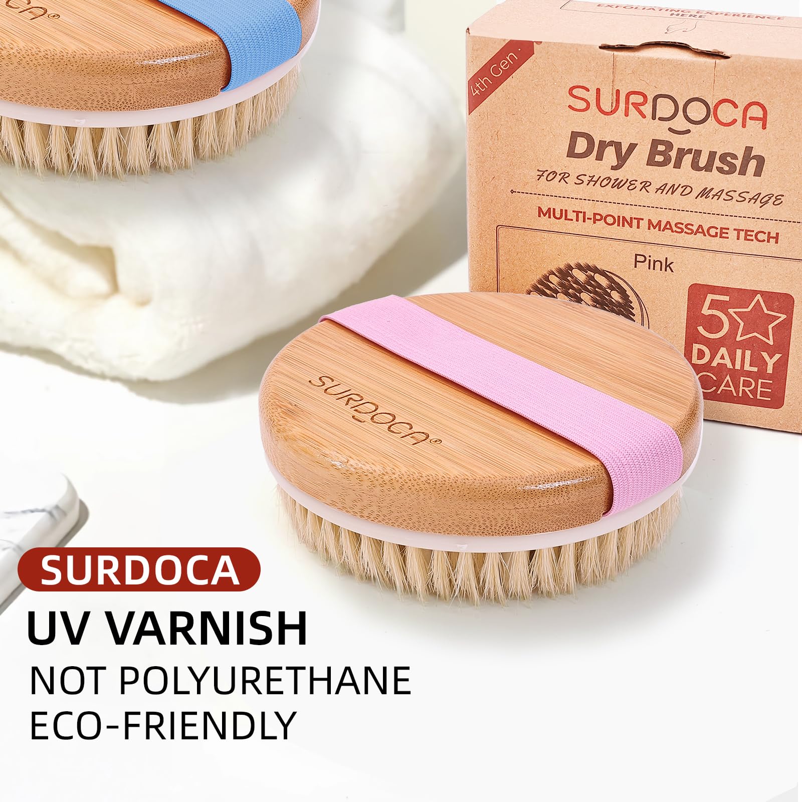 Brosse SURDOCA corps ergonomique en bois pour un toucher confortable