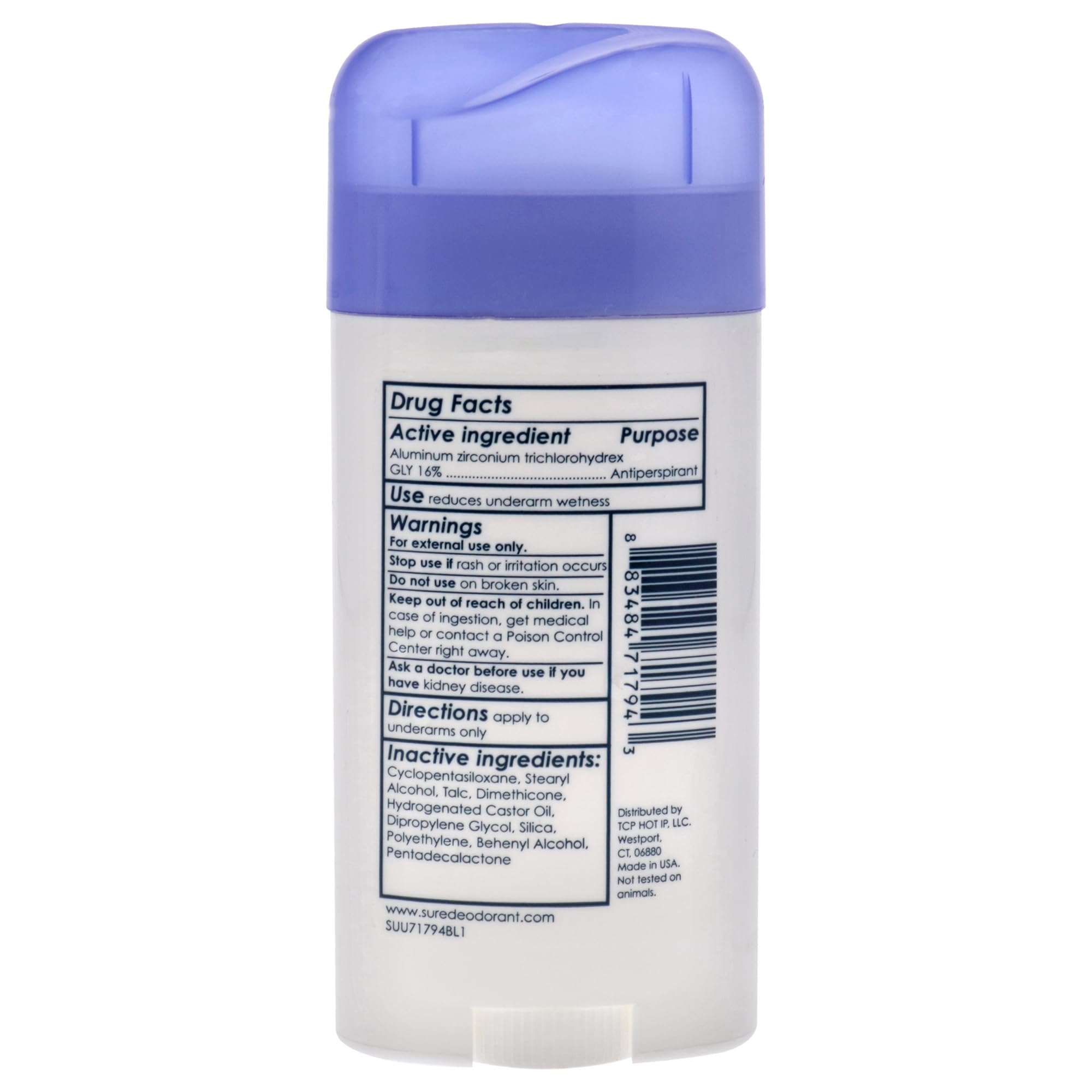 Application du déodorant Sure Original Solide sans parfum pour une protection discrète.