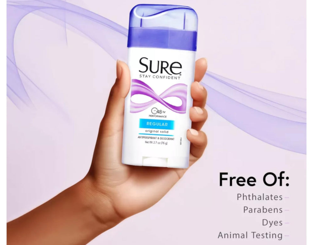 Sure Déodorant solide emballage pratique pour usage quotidien en voyage