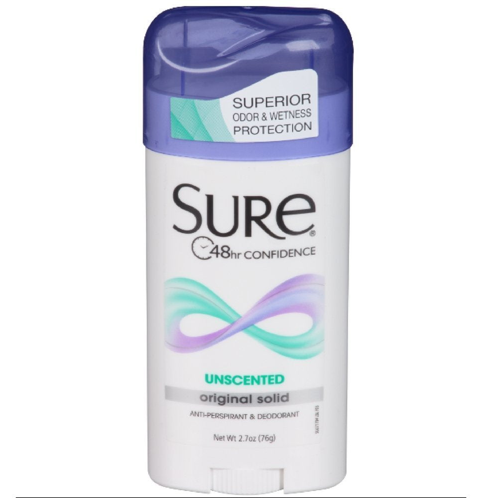 Sure Original Solide Sans Parfum – bouteille offrant une protection durable toute la journée.