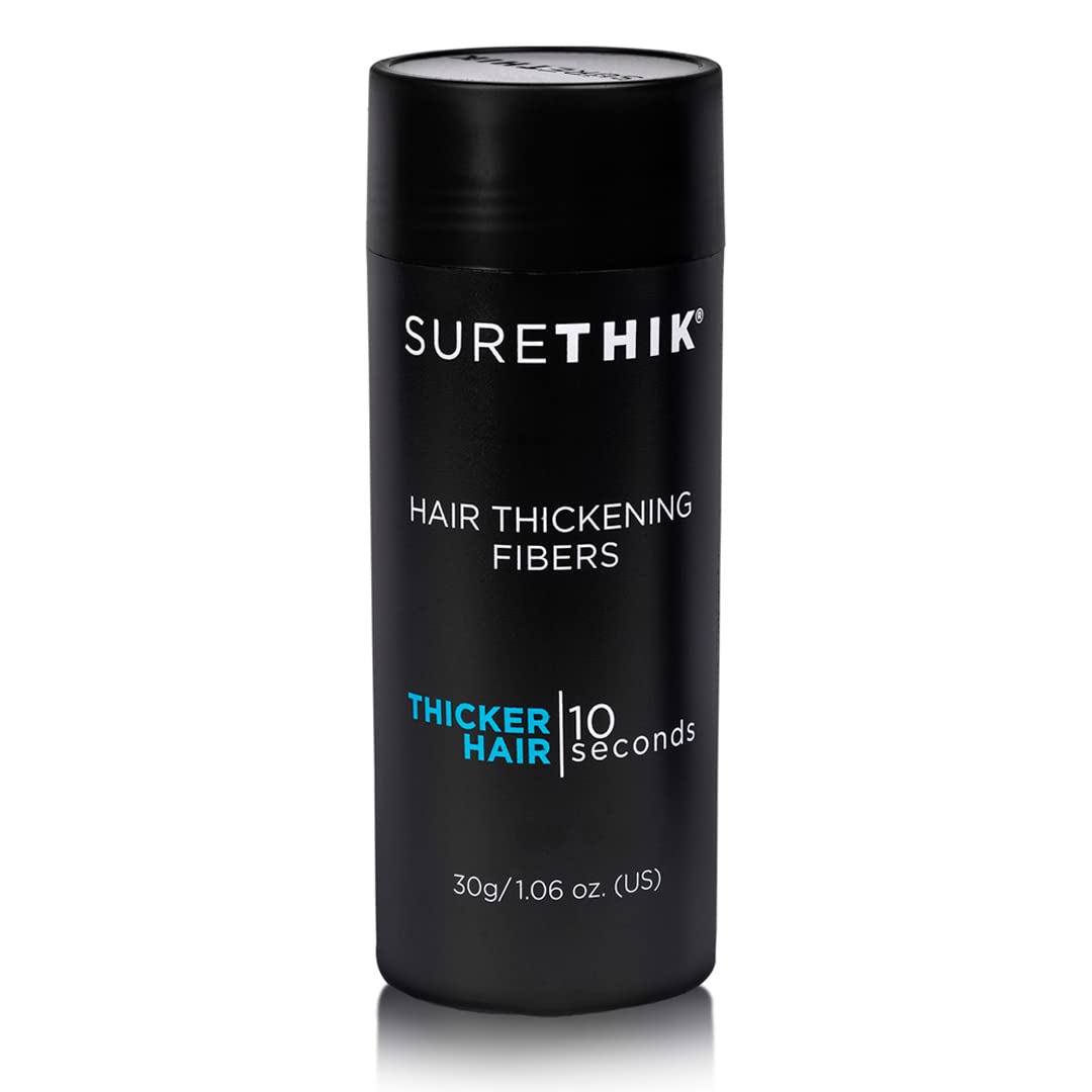 Surethik fibres-cheveux-ton-moyen-30g couverture discrète pour zones clairsemées, résultat naturel.
