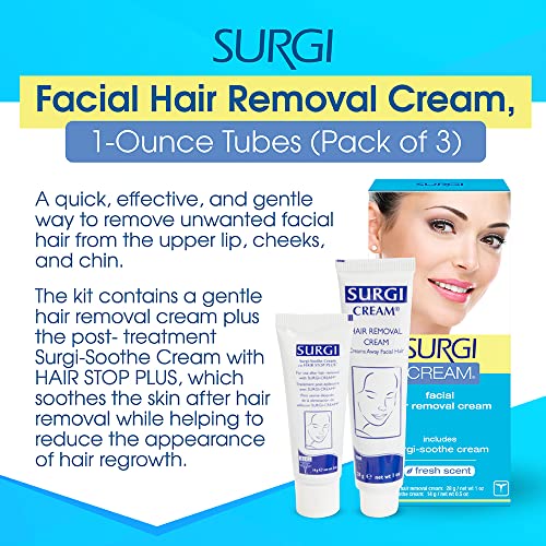 Surgiwax Crème dépilatoire visage — efficacité en 4 minutes pour les zones délicates.