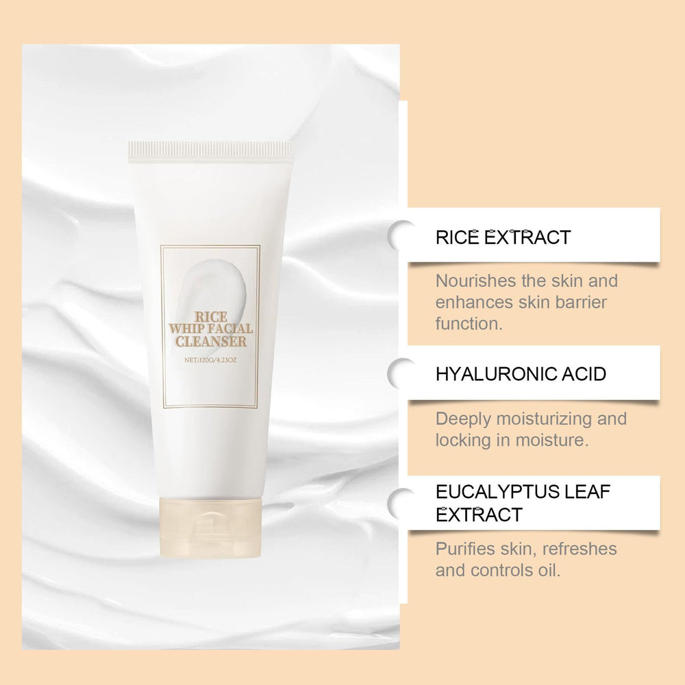 SURORAIN nettoyant-visage riz: mousse riche pour un démaquillage en douceur.