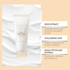 SURORAIN nettoyant-visage riz: mousse riche pour un démaquillage en douceur.