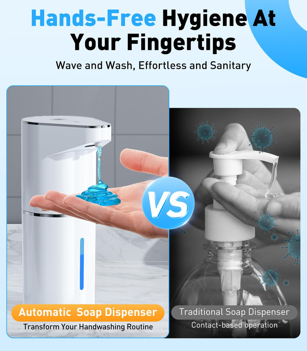 Surpixo distributeur savon 350 ml, grande capacité pour usage prolongé.