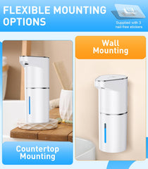 Surpixo distributeur savon indicateur lumineux et niveau de batterie visibles.