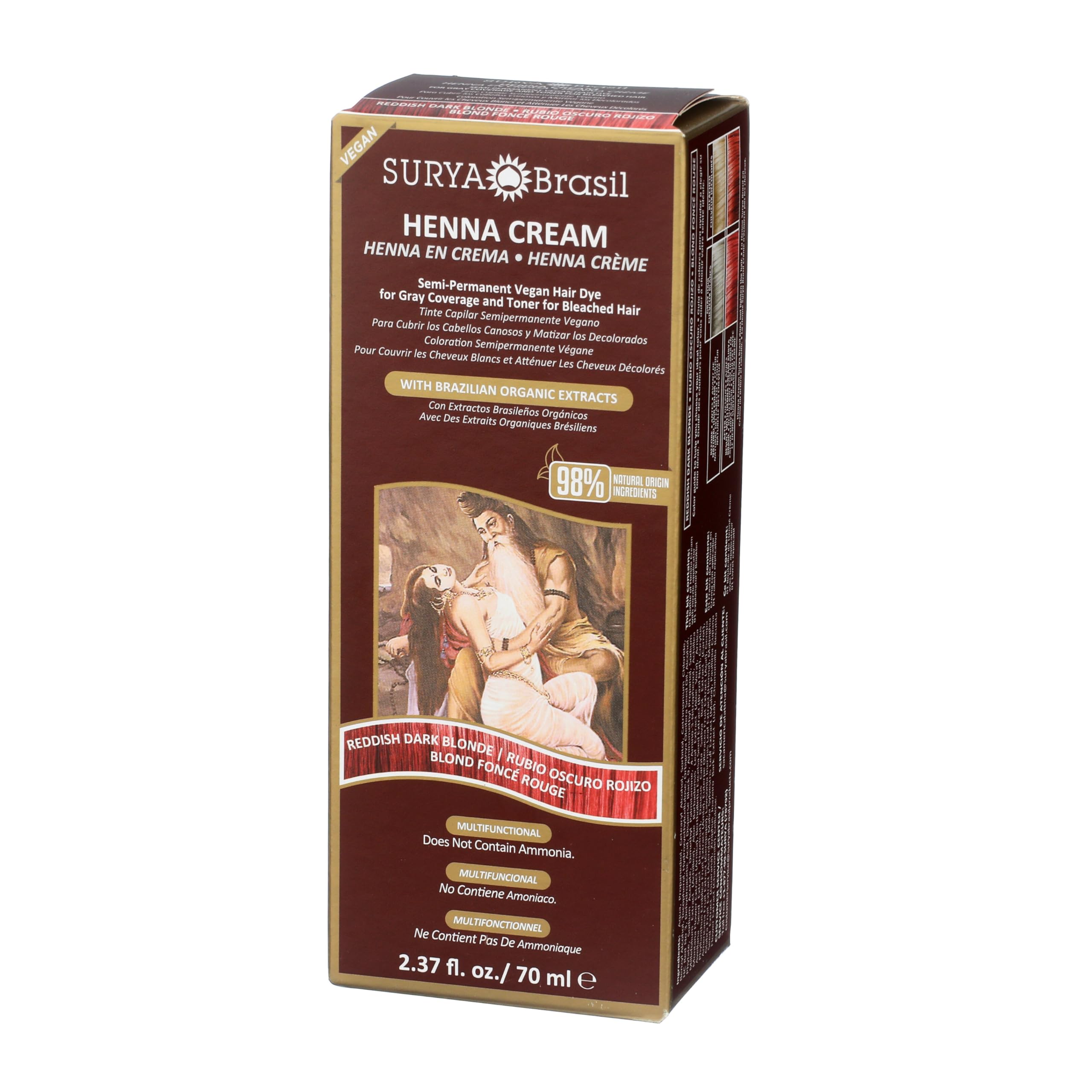 Surya Brasil Creme Henna – ingrédients ayurvédiques et amazonien pour nourrir les cheveux.
