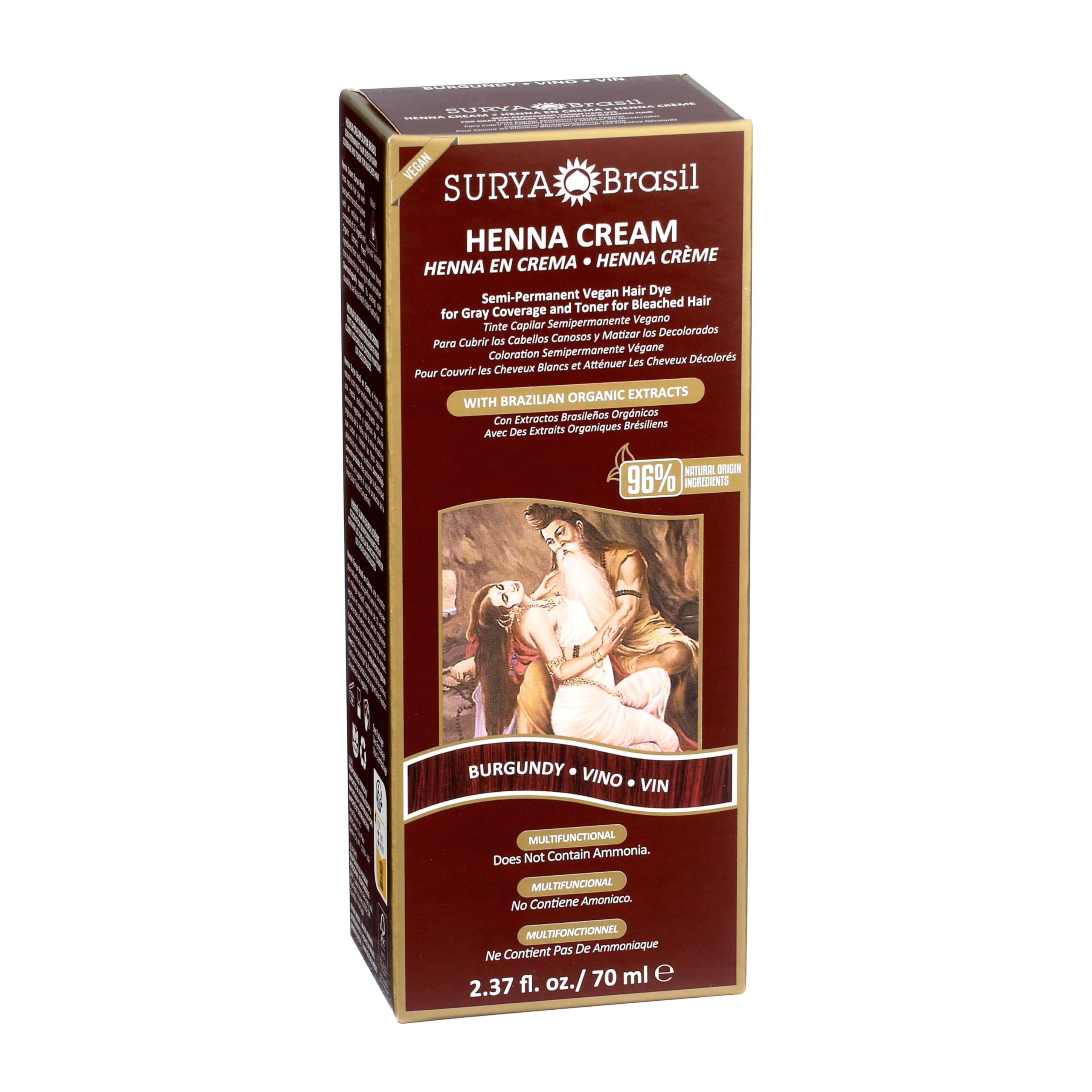 Surya Brasil Bourgogne Crème henné – brillance et douceur visibles.
