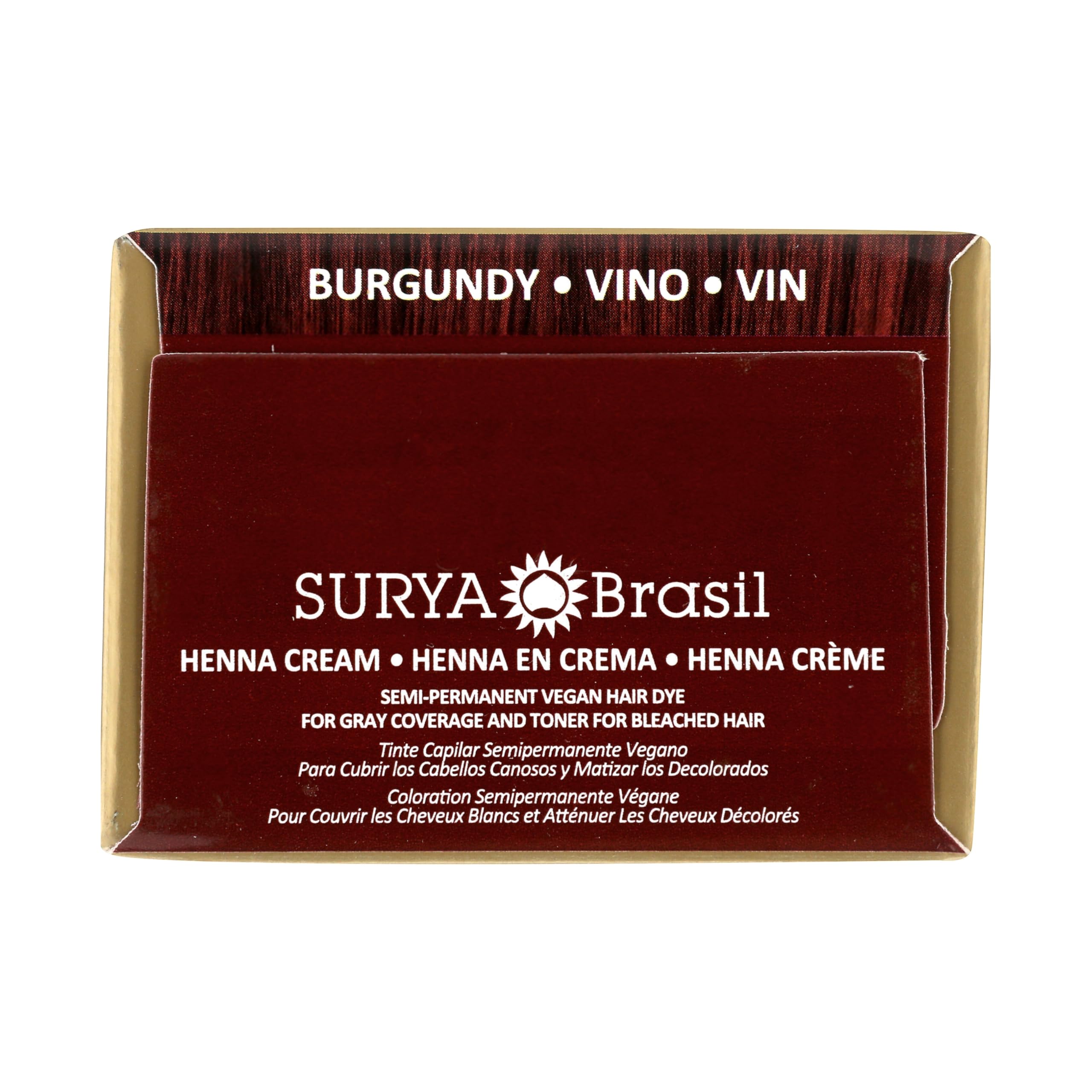 Surya Brasil Crème henné Bourgogne – sans ammoniaque et sans PPD.