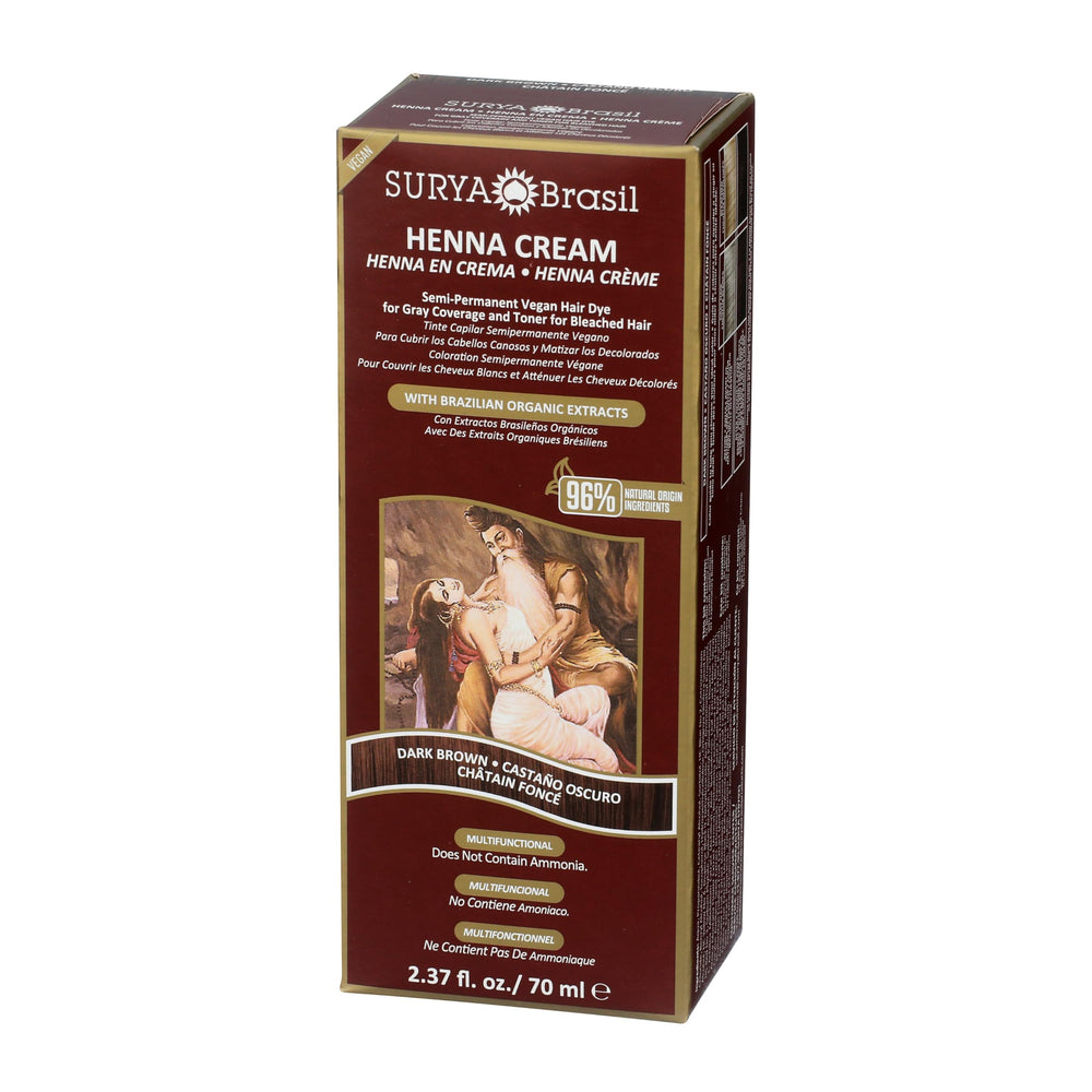 Essai avant/après couleur brun foncé avec Surya Brasil.