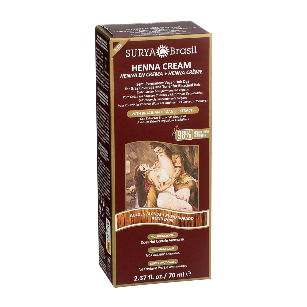 Crème henné doré Surya Brasil résultats potentiels sur cheveux clairs