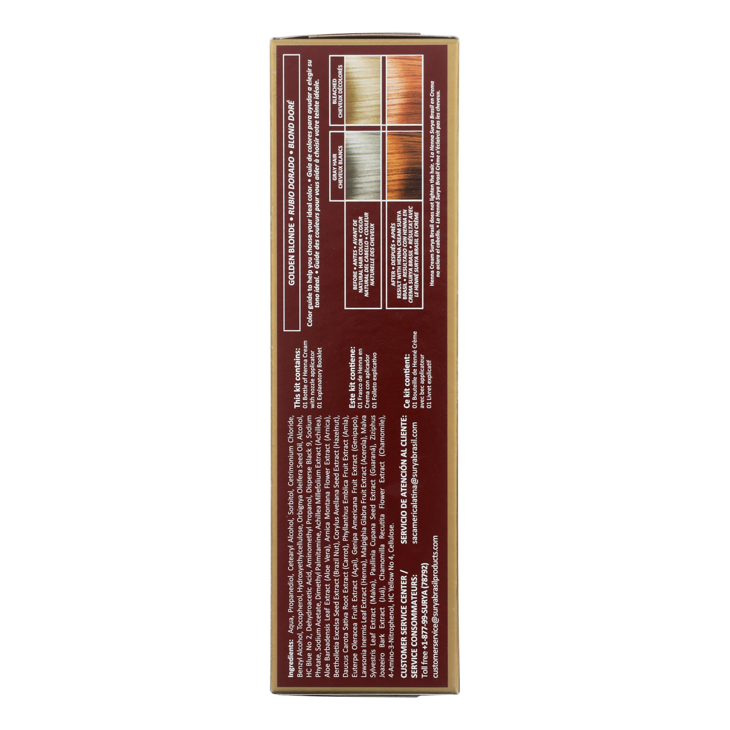 Crème henné doré Surya Brasil texture crémeuse facilitant l'application