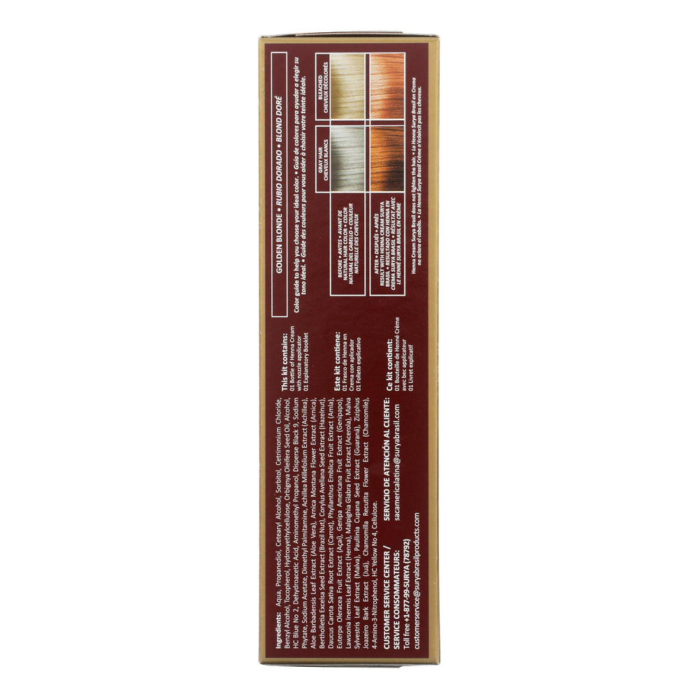 Crème henné doré Surya Brasil texture crémeuse facilitant l'application
