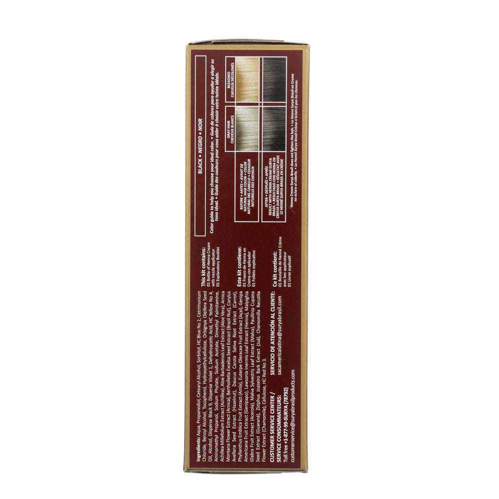 Surya Brasil Henna Cream Black, application facile pour une couleur uniforme.