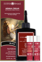 Surya Brasil Henna Cream Noire – ingrédients botaniques pour nourrir vos cheveux.