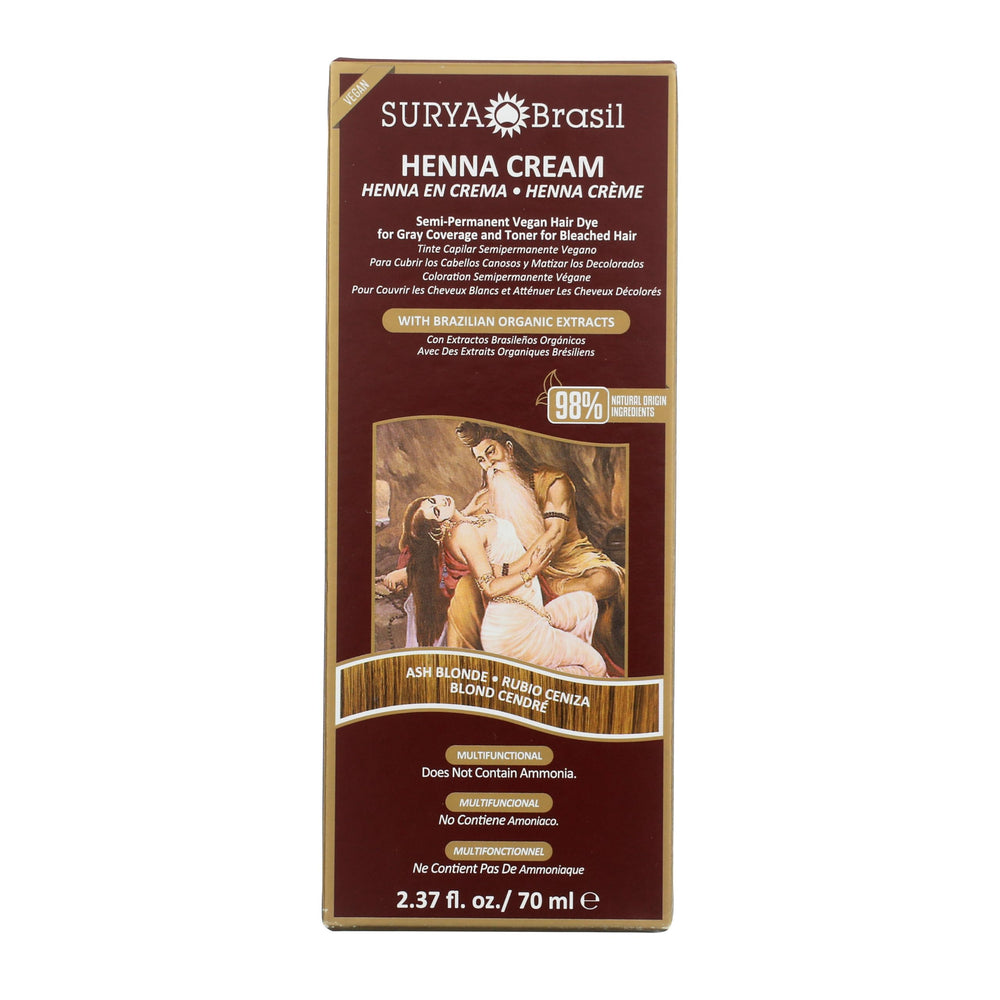 Surya Brasil Henna Cream Blond Argent — couleur naturelle et ton ash pour cheveux gris