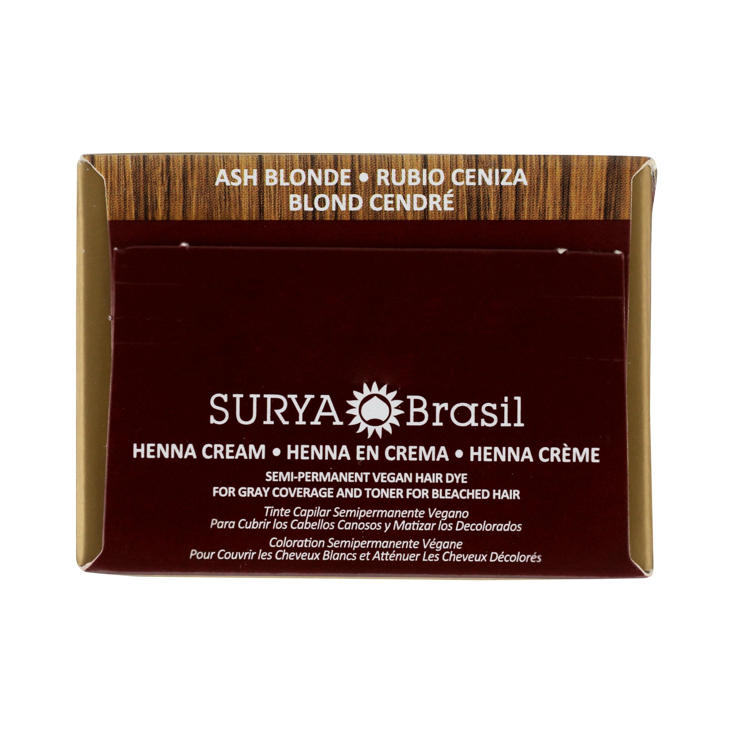 Surya Brasil Henna Cream Ingrédients Botaniques Brésiliens — nourrissent le cuir chevelu lors de la coloration