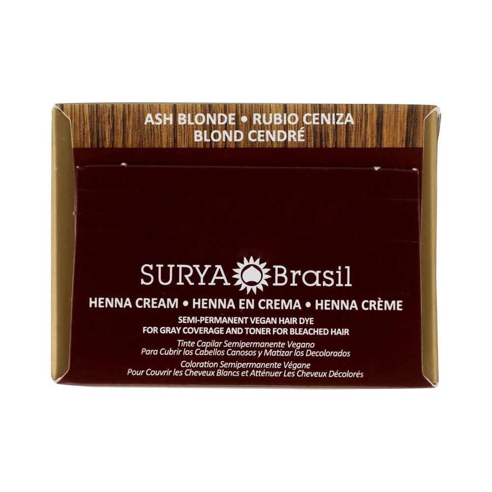 Surya Brasil Henna Cream Ingrédients Botaniques Brésiliens — nourrissent le cuir chevelu lors de la coloration