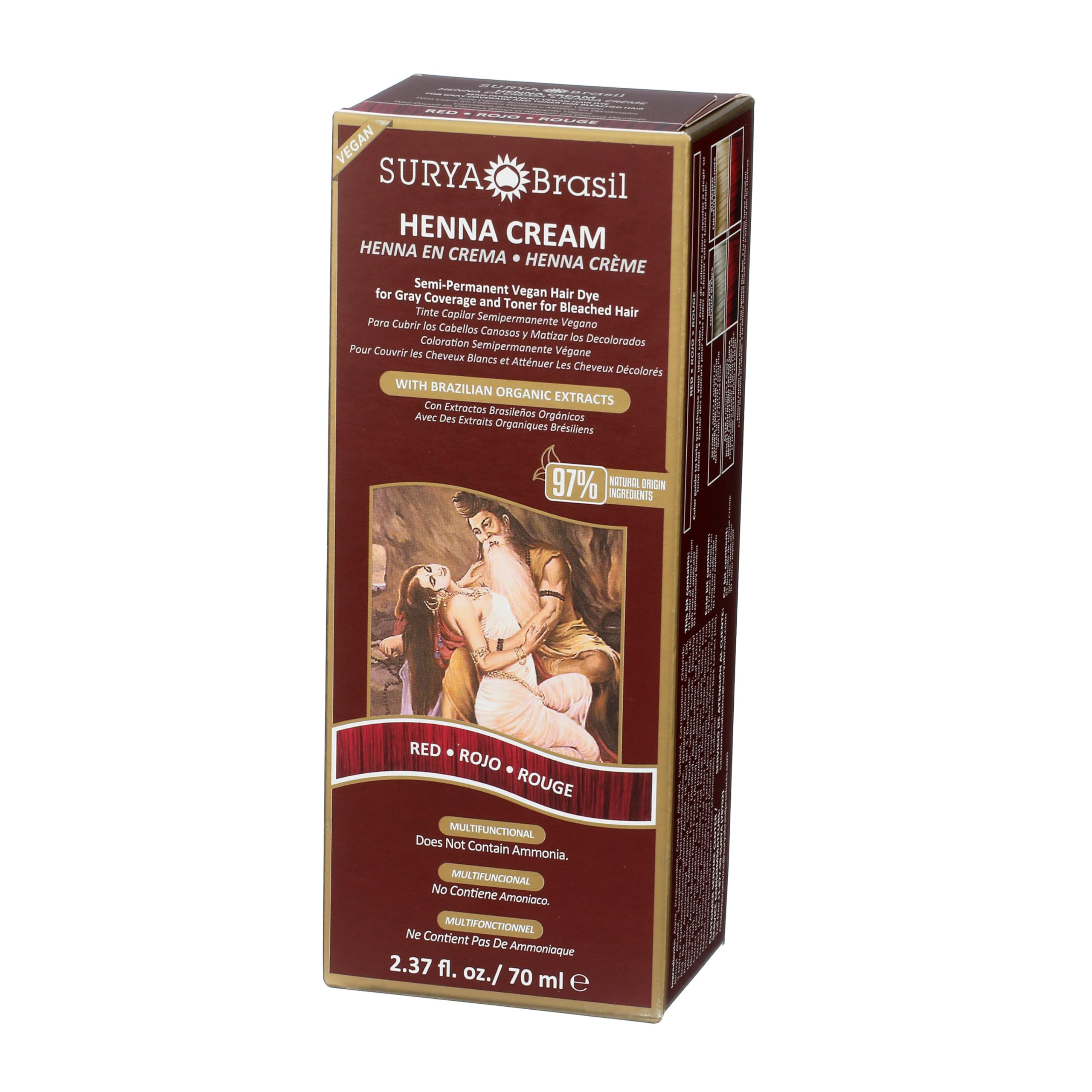 Surya Brasil Henna Creme Rouge – application facile sur cheveux et hydratation