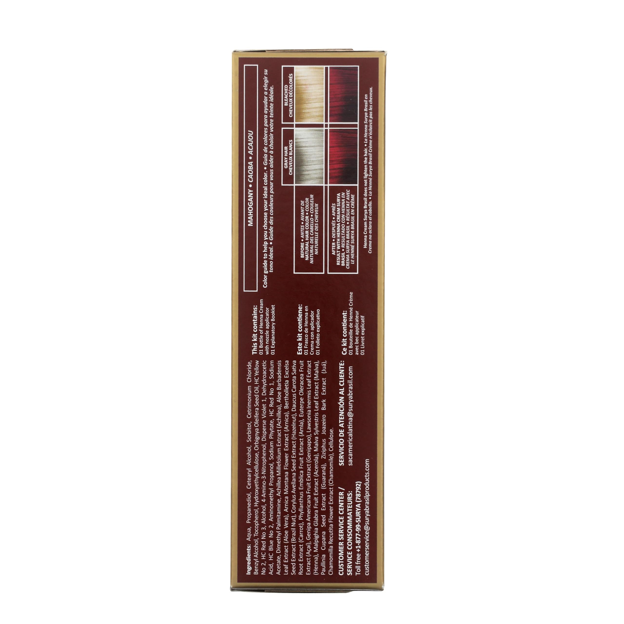 Texture crème lisse de Surya Brasil Henné Crème Mahogany pour une application précise.