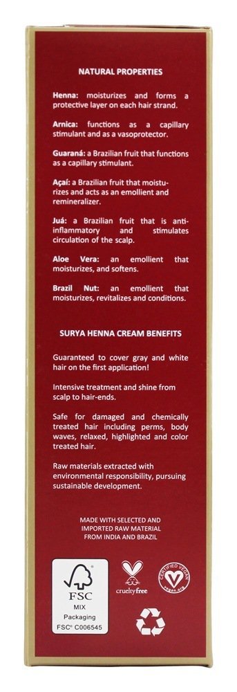 Surya Henna Crème Chocolat: application douce et nourrissante sur cheveux.